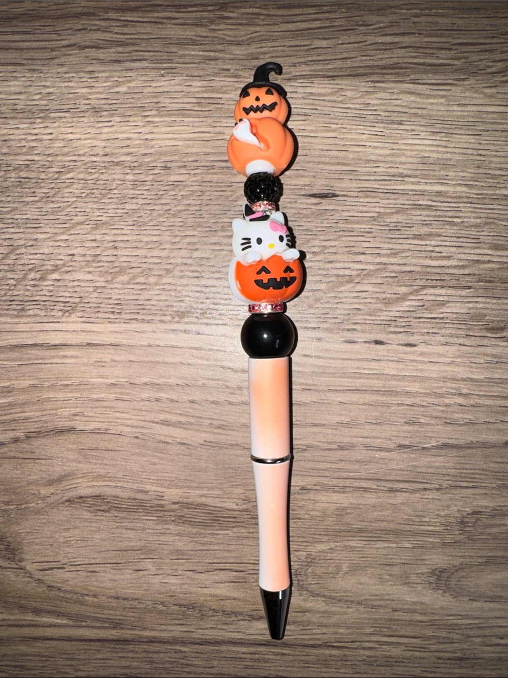 Halloween Pumpkin Stack Bead Ballpoint Pen